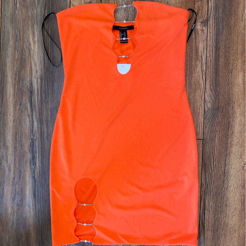 Strapless mini dress